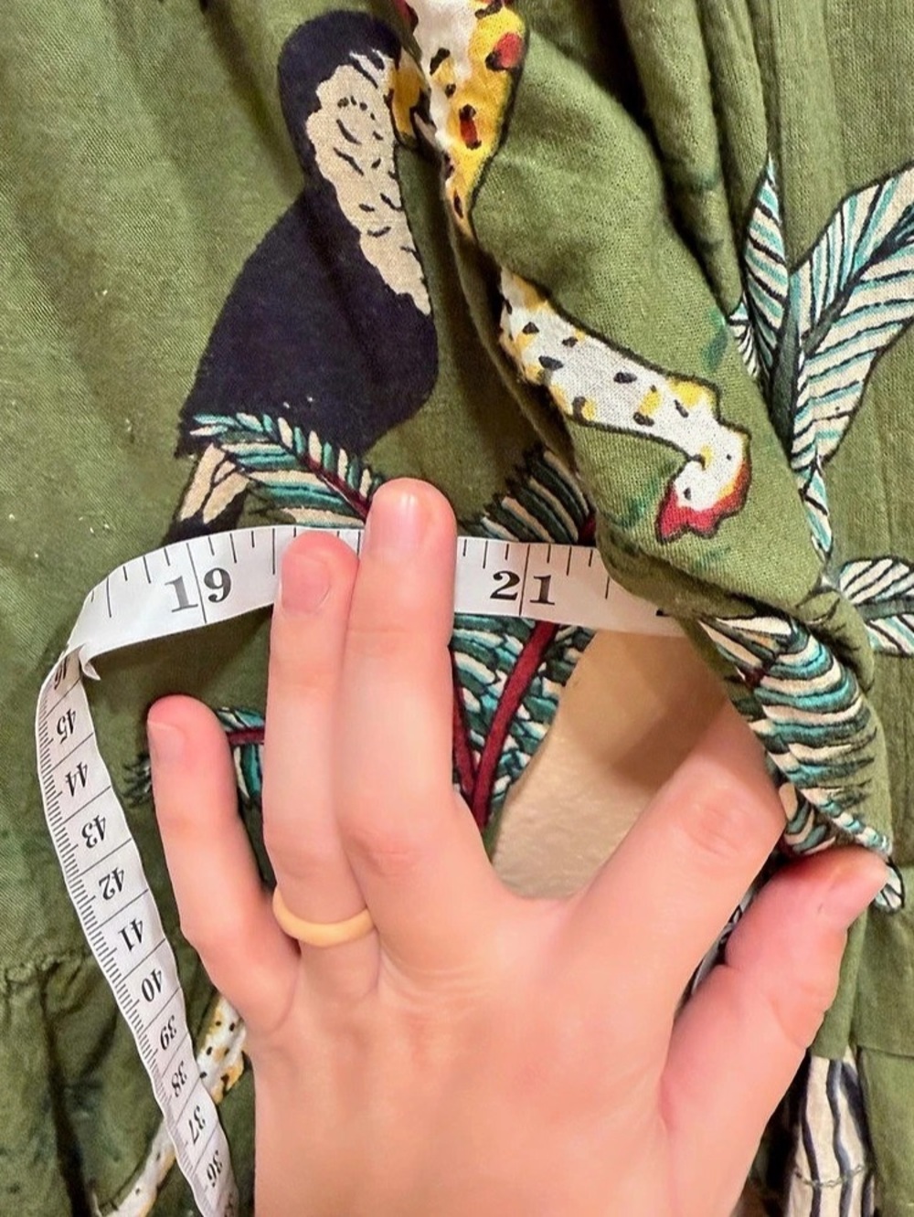 Anthropologie Fox & Hen Animal Print Maxi Dress Cotton in Green Size XL - Picture 13 of 15